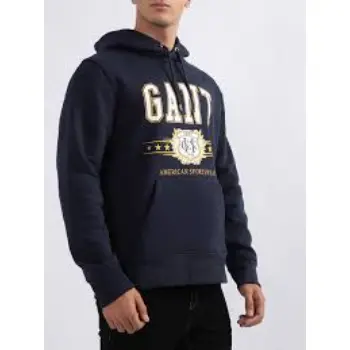 Men Gant Men Blue Printed Hooded Sweatshirt 